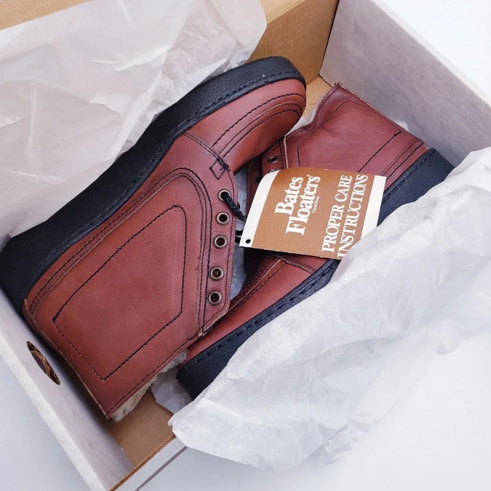 Bates‎ Floaters Boots Brown Shearling Lined Leather Lace Up Chukka Boot Men's 7